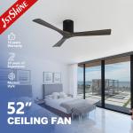 52 inches Wooden Blade Ceiling Fan With DC Motor Remote Control High Speed for sale