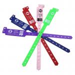 Manufacturer Customizable Solid Color Wristband Plastic Vinyl Event Wristbands With Barcode for sale