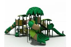 China OEM Outdoor Playgroud Large Plastic Tree Playhouse With Spiral Slide Set supplier