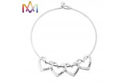 China 65MM Womens Engraved Bracelets With Heart Pendant supplier