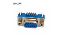 China 15Pin Hight Density D-sub Connectors Right Angle PCB Female Connector supplier