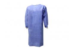 China Unisex SMS+PE 53GSM Disposable Ultrasonic Seaming Gown With Ties supplier