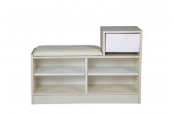 China White Modern Narrow Home Shoe Cabinet Cushion Bench With PB Board Frame supplier