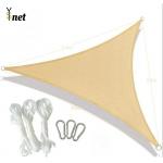 Beige Water-Permeable & UV Resistant Rectangle Sun Shade Sail Canopy Heavy Duty Fabric Cloth Screen Carport Patio Sunshade Nets for sale