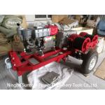 Double Capstan Drum Winch 5 Tons With Trailer Match Honda / Yamaha Gasoline Engine