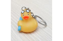 China Phthalates Free Yellow Assorted Surfing Duck Toy With Keychain Collection supplier