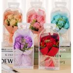 Soap Rose Flower Bouquet Mothers Day Gift With Handbag Gift Box for sale
