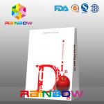 White Customized Paper Bags Flat Bottom Cardboard Logo Paper Shopping Bag for sale