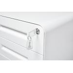 Rounded Corners 2 Drawers Steel Mobile Pedestal File Cabinet