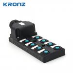 Industrial Distribution Box Dual Channel 8 Position PNP M12 Connector Junction Box for sale