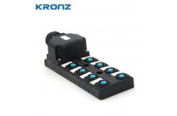 China Industrial Distribution Box Dual Channel 8 Position PNP M12 Connector Junction Box supplier