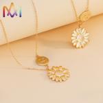 50CM Chain Smile Face Sunflower Necklace Choker