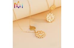 China 50CM Chain Smile Face Sunflower Necklace Choker supplier