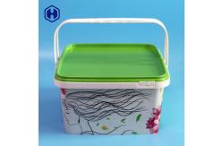 China Mood Cake 93OZ IML Plastic Containes With Handle supplier