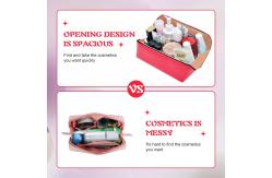 China Large Smooth Toiletry Makeup Bag Waterproof Opens Flat For Easy Access supplier