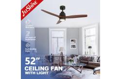 China Solid Wood Ergonomic Remote LED Ceiling Fan With Dimmable DC Motor supplier