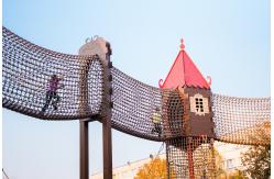 China Playground Kids Outdoor Rope Netting Tunnel With Customized Size supplier