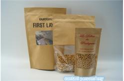 China Kraft Paper Resealable k Stand Up Pouches / Food Packaging Pouches supplier