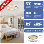 Imitation Wood Grain Finish 23 Inch DC Motor LED Bedroom Ceiling Fan