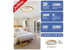 China Imitation Wood Grain Finish 23 Inch DC Motor LED Bedroom Ceiling Fan supplier