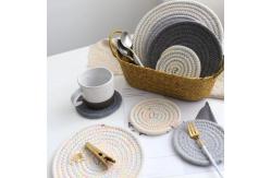 China Rattan Cup Coasters Dining Table Mat Heat Insulation Holder Hand Woven Flax supplier