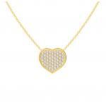 18 Chain Length Round Cut Diamond 925 Sterling Silver Heart Pendant Necklace for Women for sale