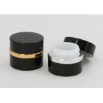 20ml Glass Cosmetic Jars , Aluminium Airtight Black Glass Cosmetic Containers for sale