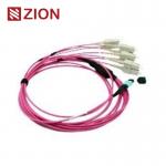 8 Fibers MPO to LC OM4 Fiber Optic MPO-LC 2.0mm Straight harness Cables for sale