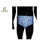 Light Blue Custom Mens Bikini Swimwear For Swimming Dye Sublimation Printing for sale