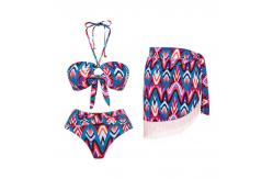 China Padded Three Piece Bikini Set Nylon Swimwear Beach Pool Summer Regular supplier