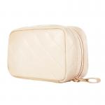 Leather Portable Waterproof Compartments PU Cosmetic Bag for sale