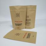 Kraft Brown Paper Snack Bag Packaging Stand Up Pouch Flat Bottom With Zipper for sale