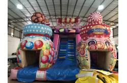 China Customized High Inflatable Candy House Dry Slide For Christmas supplier