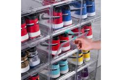 China Transparent Plastic Acrylic Drop Front Shoe Box Stackable supplier