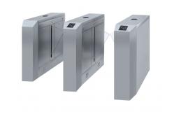 China Wire Drawing Automatic Flap Barrier Glass Retractable LED Indicator supplier