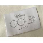 Disney Gold Bage End Fold Woven Clothing Labels Cold Cut / Heat Cut for sale