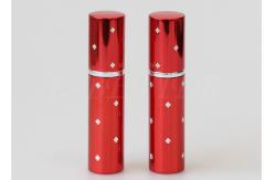 China Red Mini 20ml Engraved Portable Perfume Atomiser Surface Dot Screw On Seal supplier