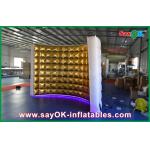 Party Wall LED Golden / Silver Wedding White Inflatable Wall Oxford Cloth Inflatable Photo Booth for sale