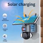 IP66 12X Zoom Solar Battery Powered Floodlight PTZ Camera Bullet Security Wifi Camera for sale
