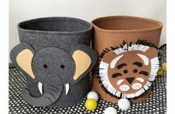China Washable Lion Pattern Felt Storage Boxes Easy Using With EN71 Certification supplier