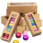 Kraft Paper Macaron Box with Transparent Window for sale