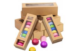 China Kraft Paper Macaron Box with Transparent Window supplier