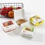 Paperboard Burger Box Biodegradable Disposable Food Grade Packaging with VANISHING Printing Handling