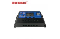China 12v / 24v  pwm solar charger controllers 5v / 2a usb output  supplier