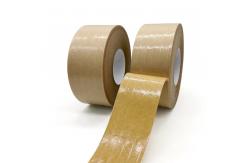 China Fiberglass Reinforced Flatback Kraft Paper Tape Self Adhesive Paper Parcel Tape supplier