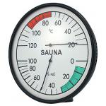 Metal Case Steam Sauna Room Temperature And Humidity Monitor 160mm Diameter for sale