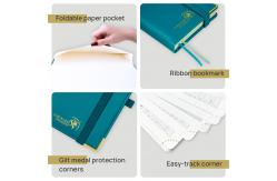 China FSC Small Academic Planner Pacific Green With Vertical Hourly Schedule supplier