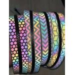 Rainbow Nylon Webbing Reflective Safety Ribbon Clothing 5cm Orange Silver Gray