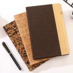 Creative Gift A5 Eco-friendly Coffee Grounds Cork Bamboo Splicing Cover Notebook for sale