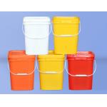 Impact Resistance Square Plastic Bucket Food Grade With Handle for sale
